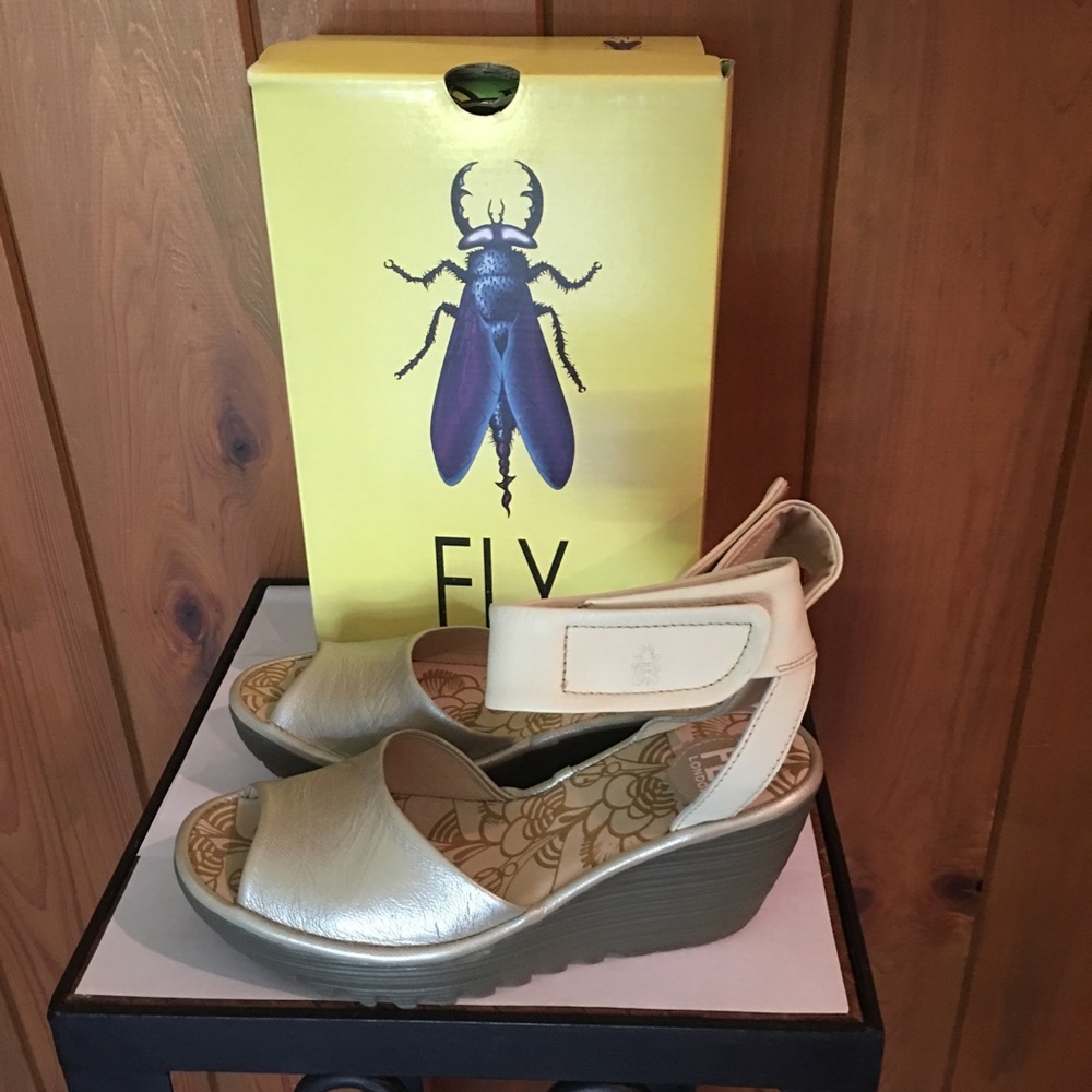 Fly London Yula ankle strap wedge sandal